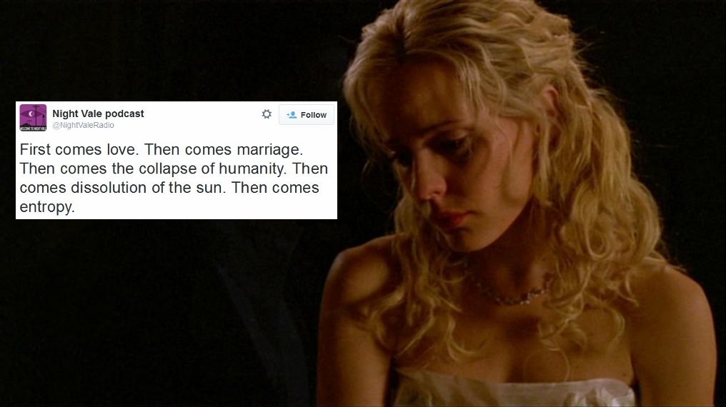 Night Vale tweet captions 13 BtVS screencaps captioned with Welcome to Night Vale tweets